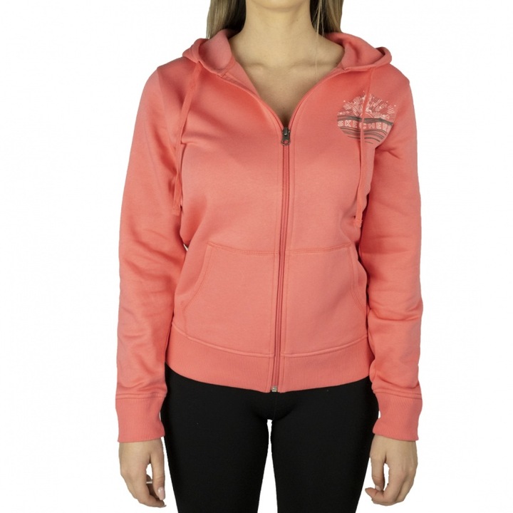 Hanorac sport dama, Skechers, bumbac, roz, XS INTL