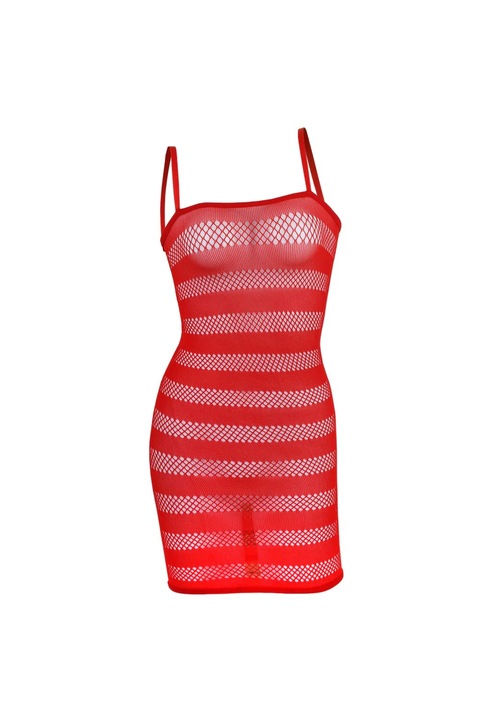 Erotikus fehérnemű, szexi hálós ruha, necc, piros, univerzális méret