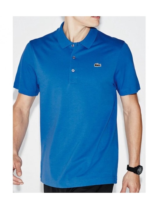 Поло тениска, Lacoste, Памук, Синя, Син, M