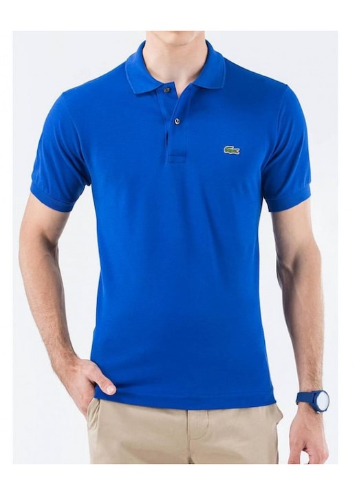 Поло тениска Lacoste, мъжка, памук, синя, къс ръкав, 2XL INTL