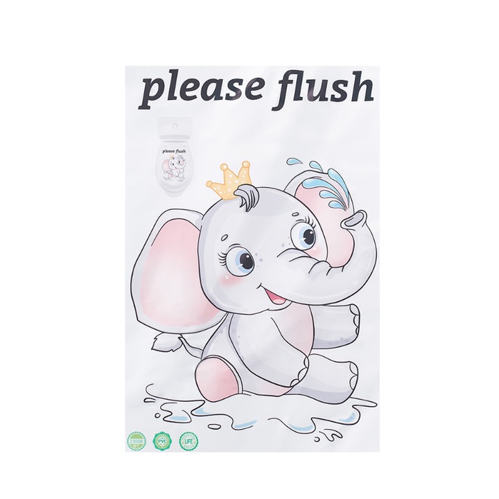 Autocolant pentru toaleta cu elefant