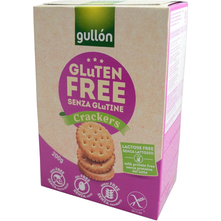 Crakers fara gluten si fara lactoza, Gullon, 200g