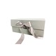 Луксозна подаръчна кутия със сатенена панделка, сгъваема, магнитно затваряне, 32x25x11.5 см, сива