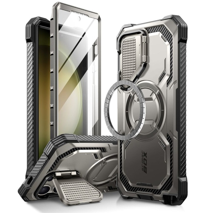Кейс за Samsung Galaxy S24 Ultra + фолио, I-Blason Armorbox MagSafe, Titan Gray