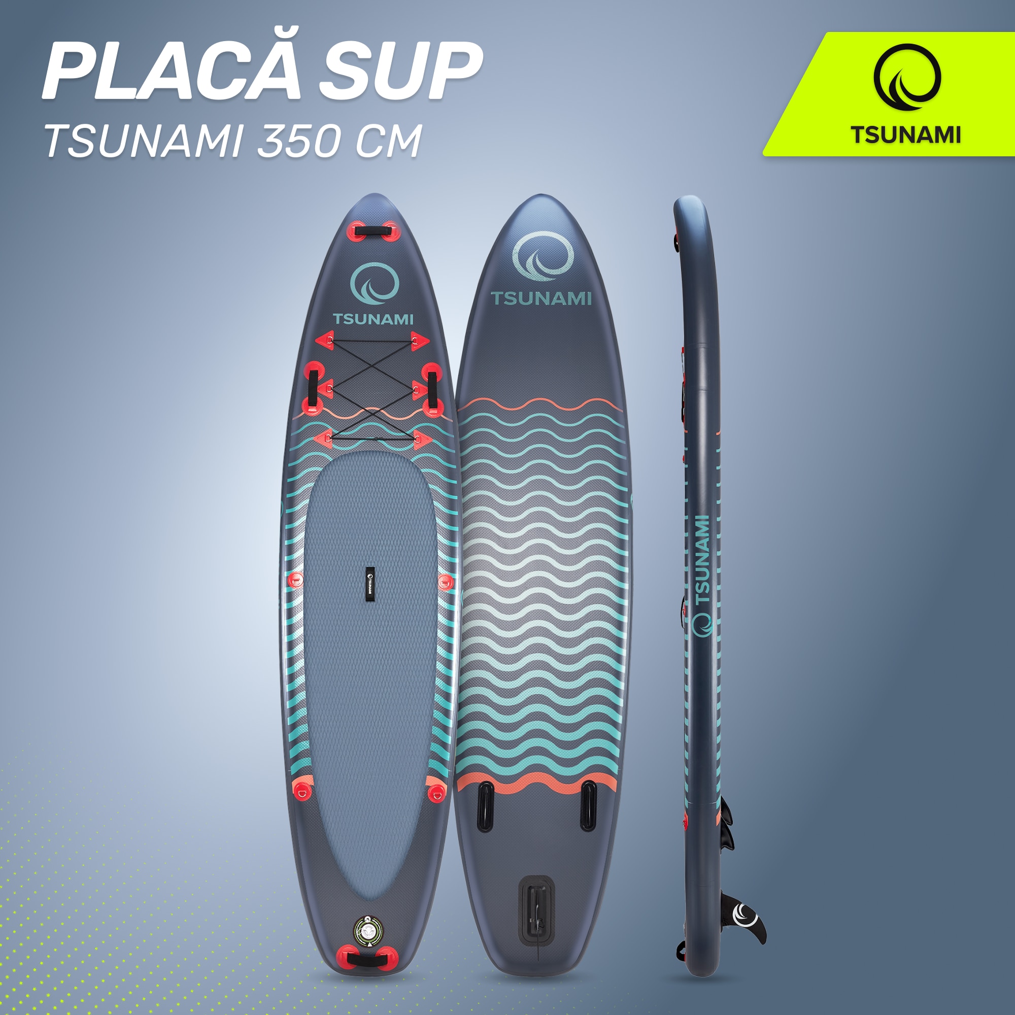 TSUNAMIページ Set placa gonflabila Stand Up PaddleBoard TSUNAMI T03, vasla