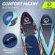 Set placa gonflabila Stand Up PaddleBoard TSUNAMI T08, vasla atasata pentru inot, 320*81*14.5 cm, 14,5kg, cu pompa, kit de reparatii, geanta de transport, Vasla, PVC, Livrare gratuita, Verde/Galben/Albastru
