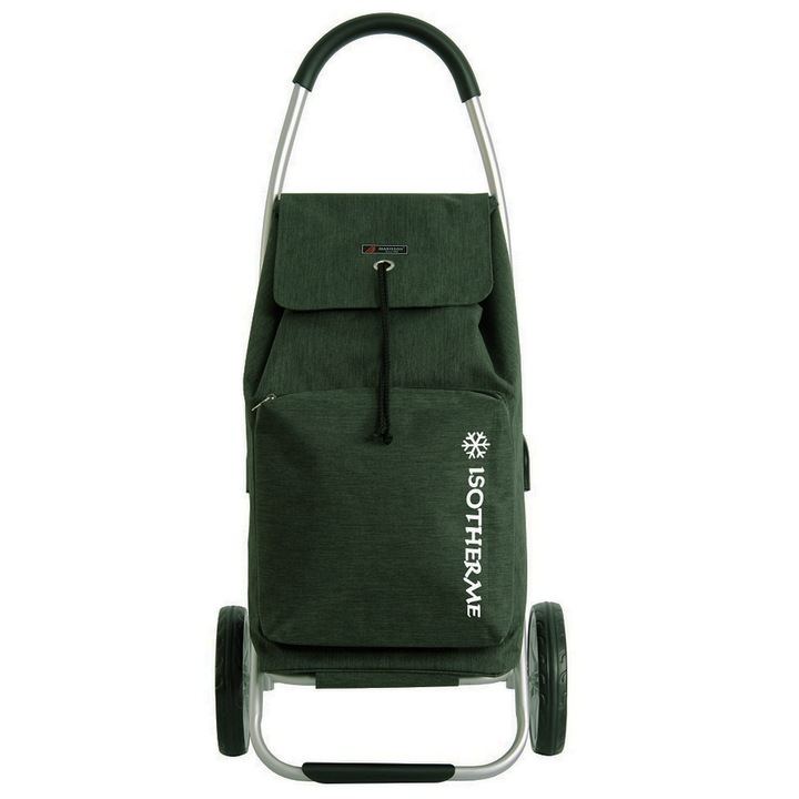 Carucior Cumparaturi Madisson SW32034, Buzunar Termoizolant, 2 Roti, Poliester 900D, Kaki