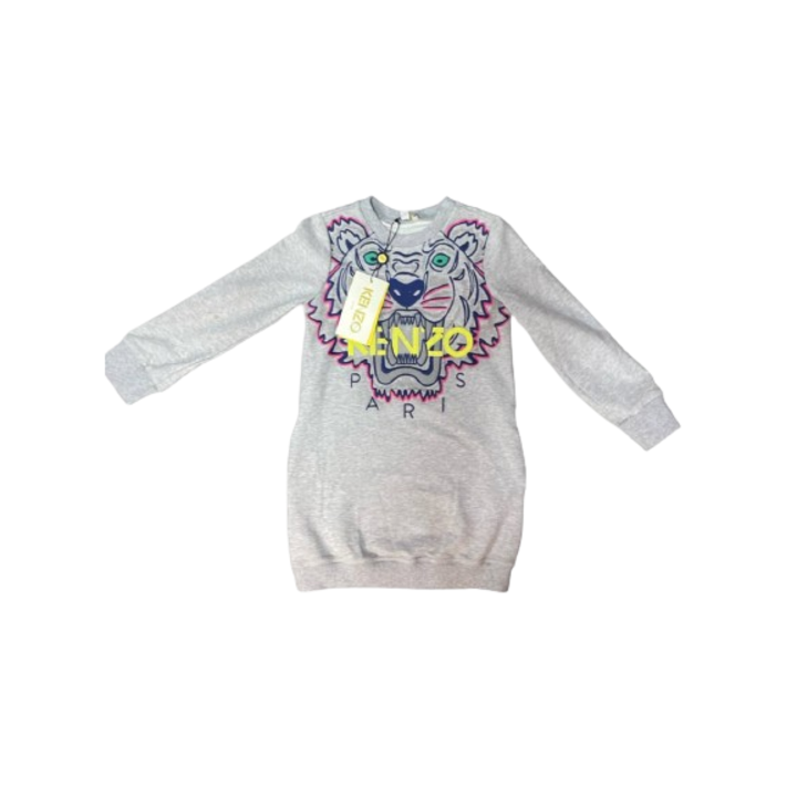 Bluza tip rochie fete, Bumbac, Gri, 6 ani, 122 CM