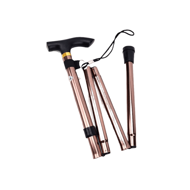 Baston ortopedic pliabil, usor, din aluminiu, 92 cm, maro