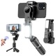 Selfie Stick Stabilizator Er-Tech® cu Trepied pentru iPhone & Samsung, Gimbal 2 Axe cu Lumina LED, Rotatie 360°, Telecomanda Bluetooth, Selfie Stick Inteligent Portabil pentru Vlogging, YouTube, TikTok, Stabilizator Anti-Shake, Pliabil si Extensibil