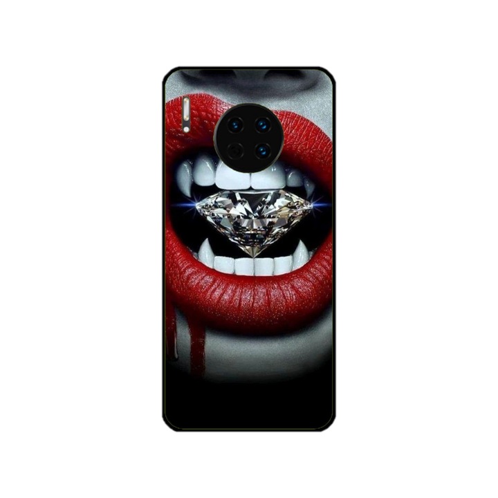 Персонализиран калъф за плуване и силиконово фолио за Huawei Mate 30, модел Diamond Vampire, многоцветен, S1D1M0370