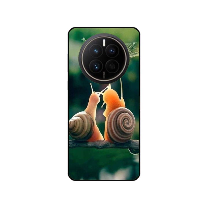 Husa personalizata HQPrint si Folie de Silicon pentru Huawei Mate 50, model Snail, multicolor, S1D1M0231