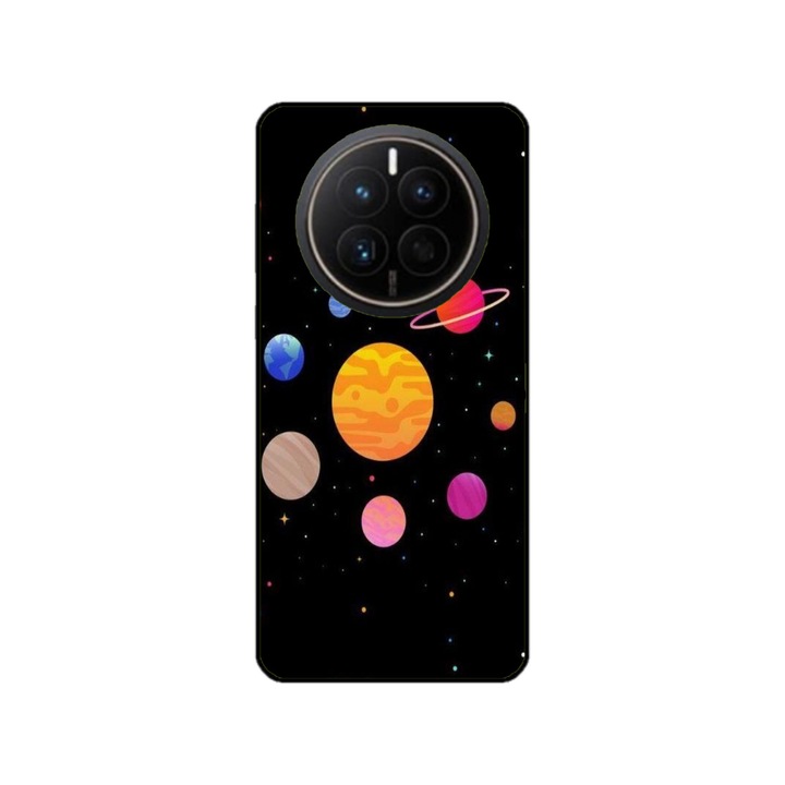 Персонализиран калъф за плуване и силиконов калъф за Huawei Mate 50 Pro, модел Colorful Galaxy, многоцветен, S1D1M0283