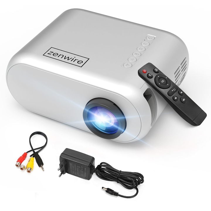 Мини видео проектор Zenwire d300s преносим WiFi Full HD за смартфон 3000 lm