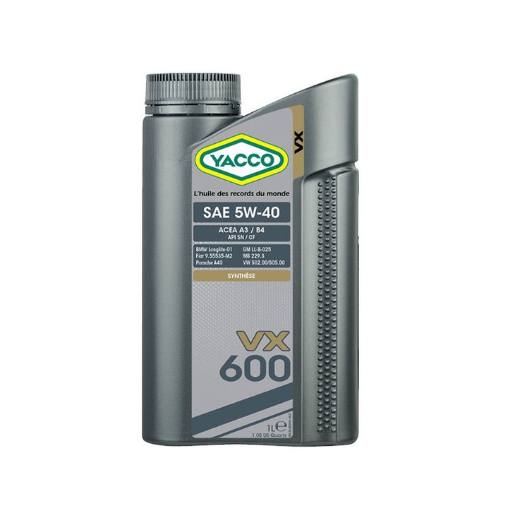 Двигателно масло Yacco VX 600 5W40, 1л