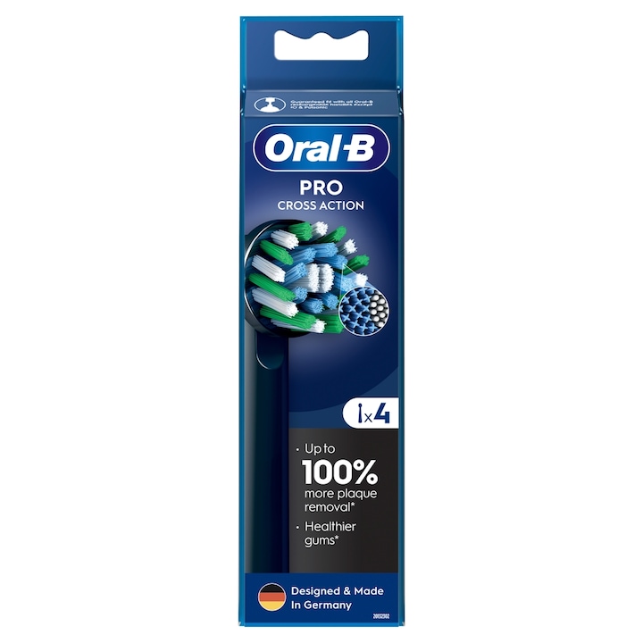 Oral-B Pro Cross Action fogkefefejek, 4 db, fekete
