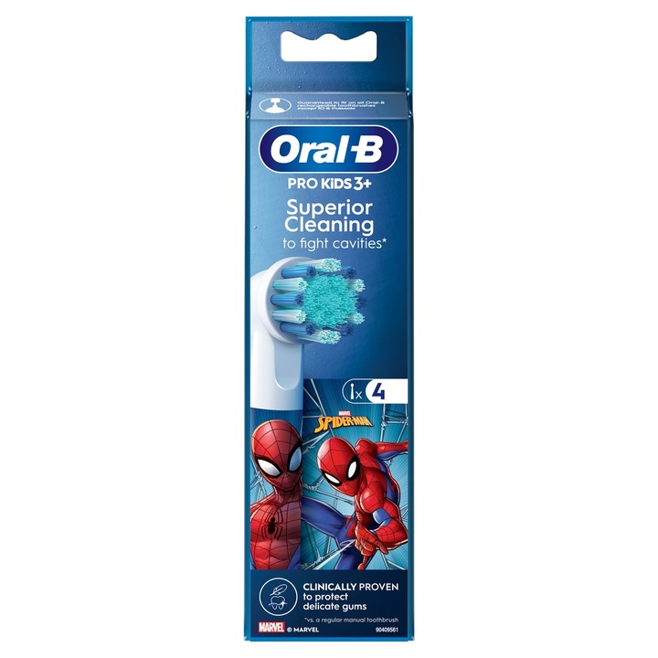 Резерва за четки за зъби Oral-B Pro Kids, Spiderman, 4 броя
