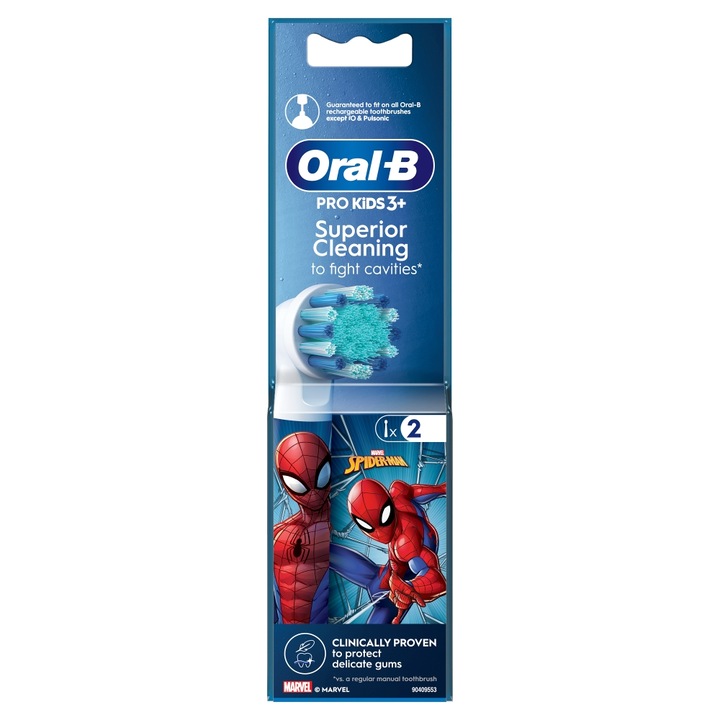Rezerve periuta de dinti electrica pentru copii Oral-B Pro Kids Spiderman, 2 buc