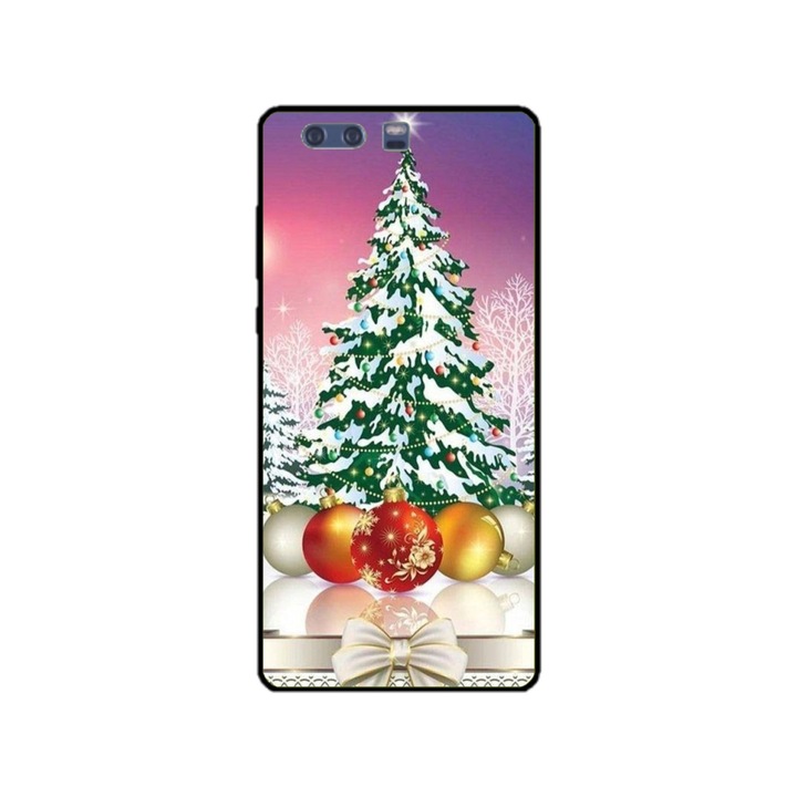 Персонализиран калъф за плуване за Huawei P10 Plus, Christmas Tree модел №1, многоцветен, S1D1M0057