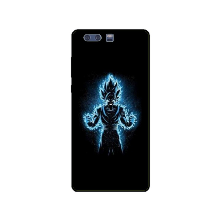 Husa personalizata HQPrint si Folie de Silicon pentru Huawei P10, model Goku, multicolor, S1D1M0087