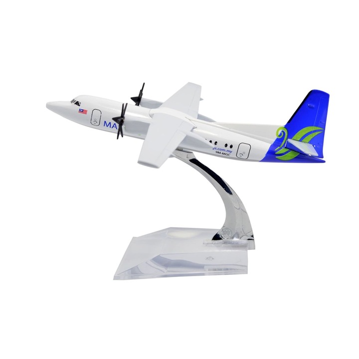 Модел на самолет Malaysia Airlines MASwings Fokker F50, метал, 16 см, мащаб 1:400