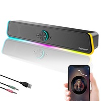 Soundbar Gaming, Dytimeem, E320, Trei moduri RGB, Control tactil, Jack 3.5mm, Bluetooth, USB, Negru