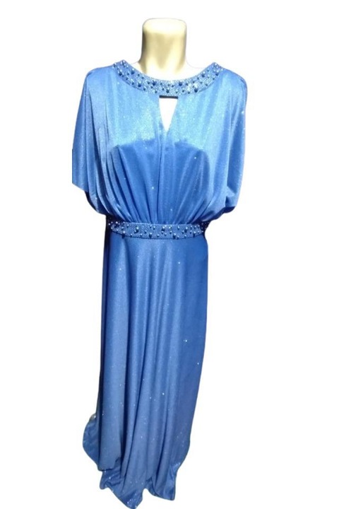 Дамска рокля, Ginzaro, мъниста, Синя, 44 EU