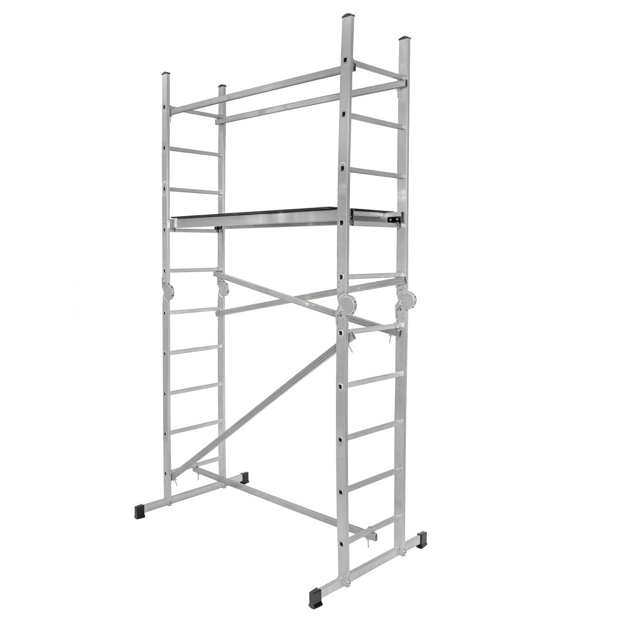 Schela 3 in 1, Aluminiu, Strend Pro Premium, max 3.96 m, capacitate 150 ...