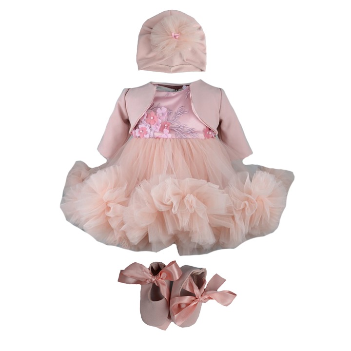 4 részes lányos szett Mini Junior 01-ROC-3-6 hónapos-62-cm, Pink 62 CM Standard