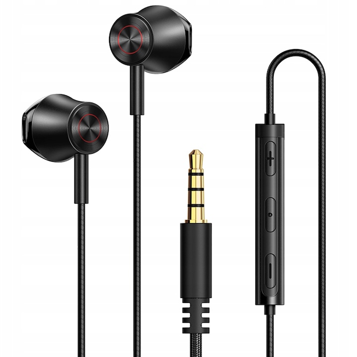 Casti, Mcdodo, Mini Jack 3, 5mm in-ear cu microfon, pentru Samsung / iPhone 15 / Plus / Pro / Max / Xiaomi / Oppo, 1M, Negru