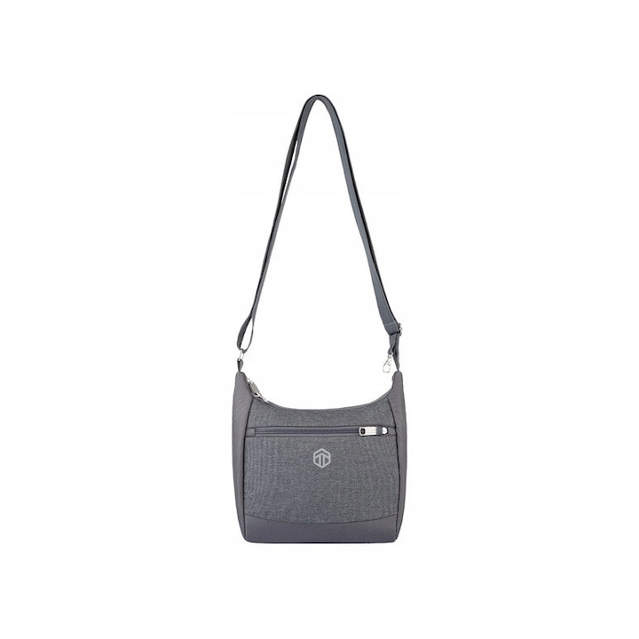 Пътна чанта TOPMOVE със защита против кражба от полиестер с размери 20х24,5х8см цвят сив