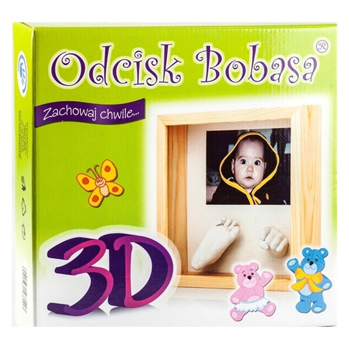 Комплект рамка за снимки с 3D отпечатък Odcisk Bobasa 568117, Бежова