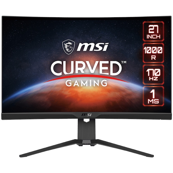 Monitor Gaming LED, MSI G272CQP VA, 27" WQHD, Curved 1000R, 170 Hz, Display Port & 2 HDMI, 1 ms, Night Vision, Pivot