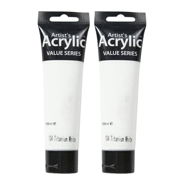 Set 2 x Culori Acrilice Artists Acrylic Phoenix - Titanium White - 100 ml
