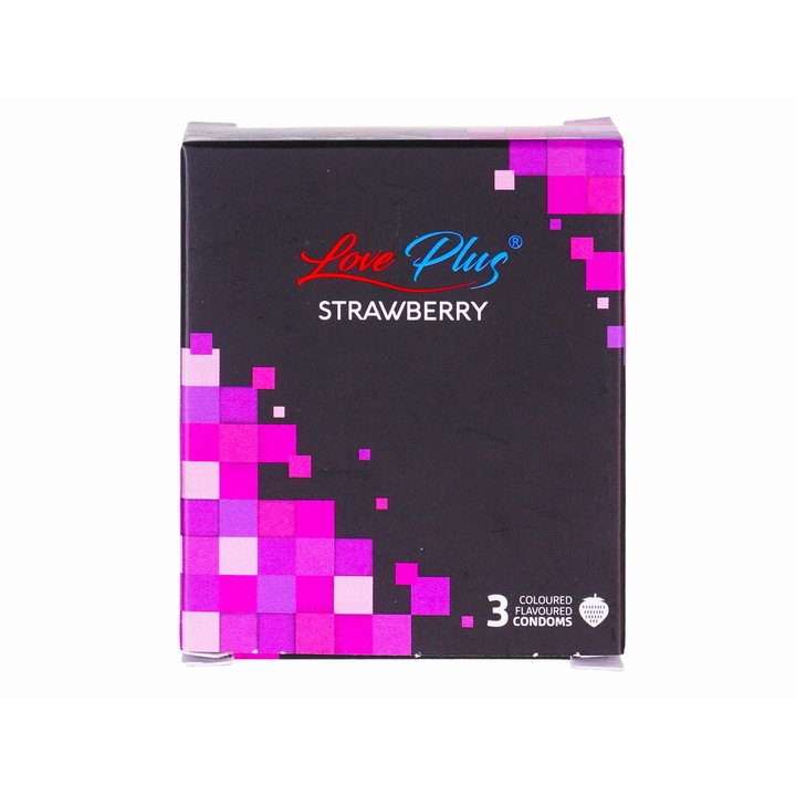 Prezervativ, Love Plus Strawberry, 3 bucati