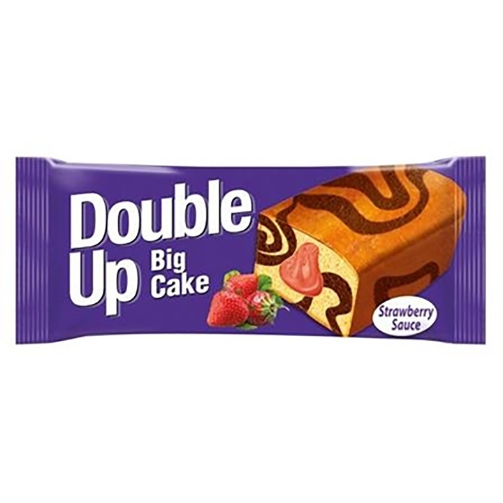 Prajitura Crema de Capsuni, bax 24 buc x 50 g, DOUBLE UP Big Cake