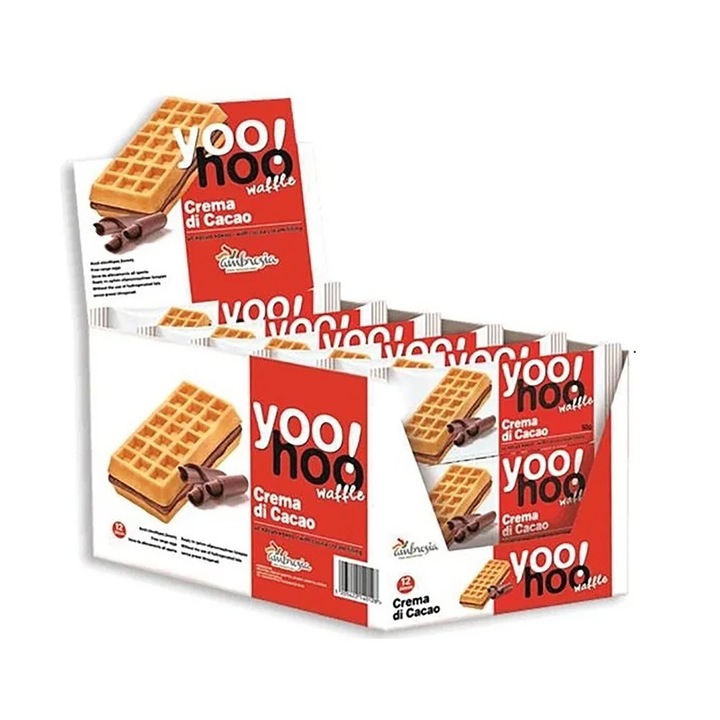 Gofri szendvics kakaókrémmel, 12 db x 50 g, Yohoo