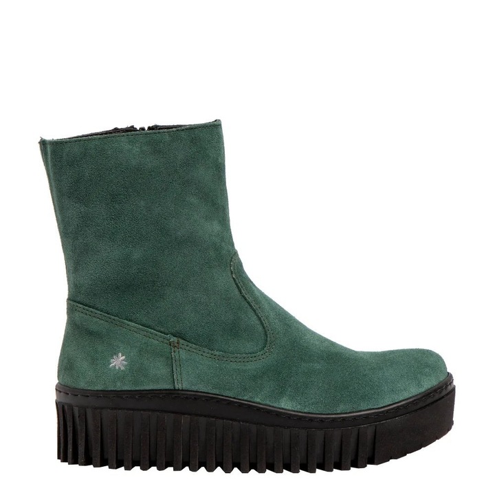 Botine dama, The art company, Piele, Verde, Verde