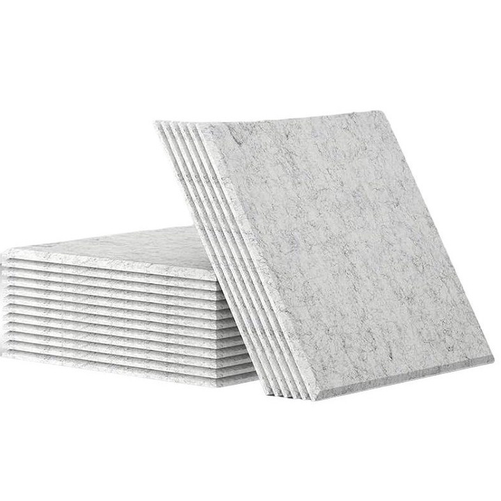 Set 18 panouri acustice, Luka, Poliester, 30x30x0.9 cm, Gri