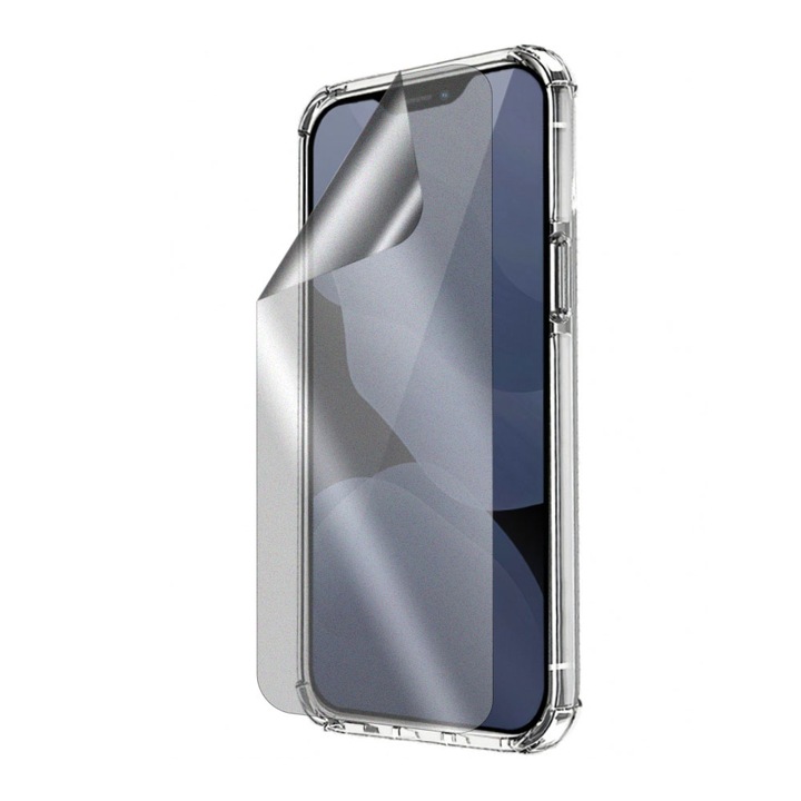 Set Folie Matte Hydrogel Regenerabil si Husa Anti-soc Transparenta pentru Samsung Galaxy A55 5G, Shock Absorbing, Auto-regenerabila, Protectie indelungata, Fara Amprente, Acoperire Integrala fata-spate