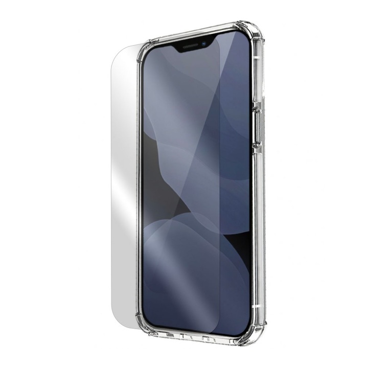 Комплект фолио от 2.5D закалено стъкло и прозрачно противоударно покритие Samsung Galaxy S20 Plus 4G / S20 Plus 5G, 9H Resistance, HD Clear, Shock Proof, Full Protection, Durable Design, Full Cover