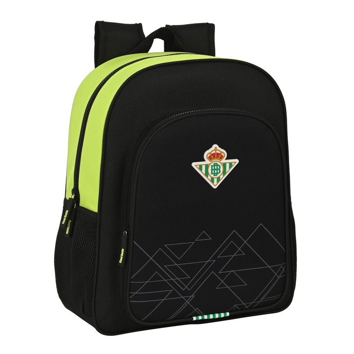 Geanta de scoala, Real Betis Balompie, 32 x 38 x 12 cm, Negru
