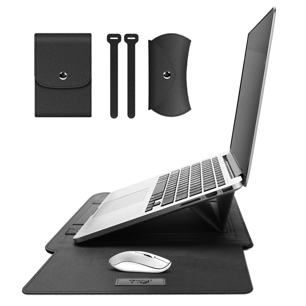 Set huse de protectie pentru laptop, Hueiroy, PVC, 15 inchi, Negru