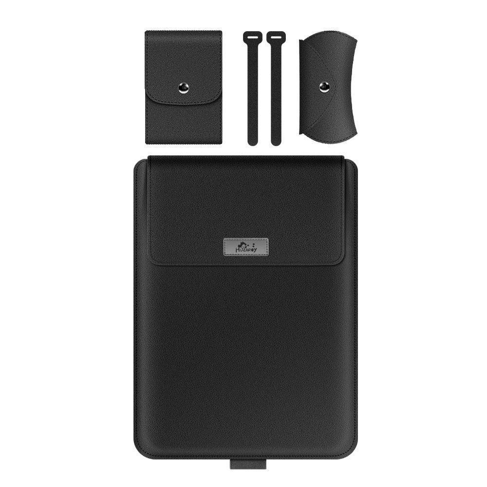 Set huse de protectie pentru laptop, Hueiroy, PVC, 15 inchi, Negru