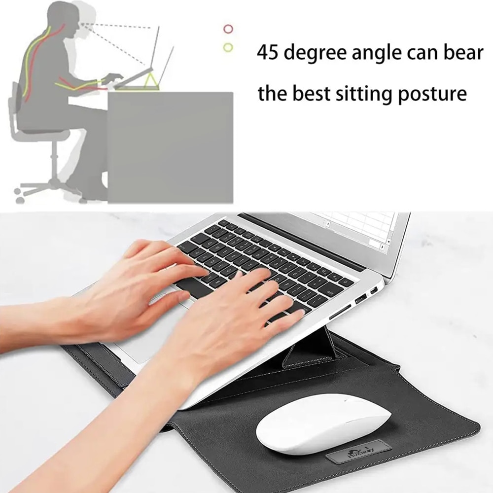 Set huse de protectie pentru laptop, Hueiroy, PVC, 15 inchi, Negru