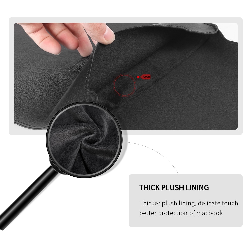 Set huse de protectie pentru laptop, Hueiroy, PVC, 15 inchi, Negru