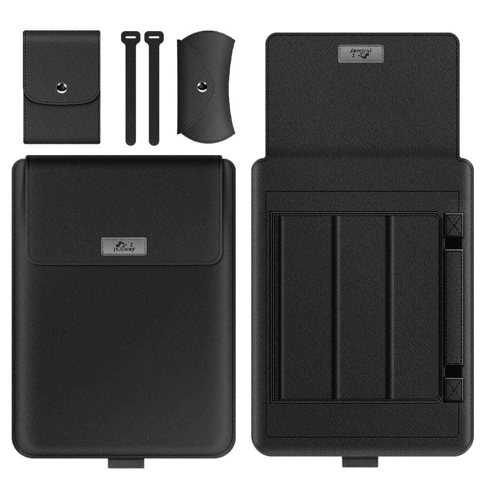 Set huse de protectie pentru laptop, Hueiroy, PVC, 15 inchi, Negru