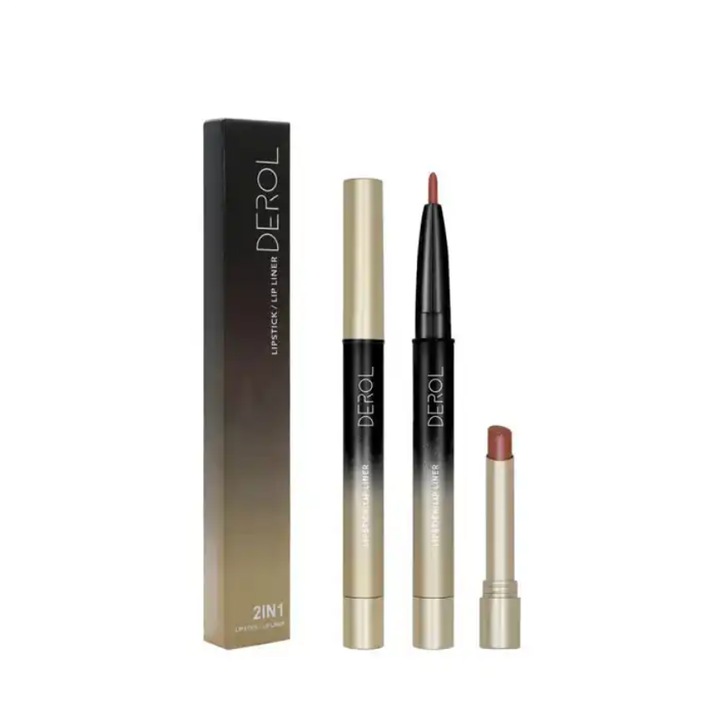 DEROL szett, 2 az 1-ben, Rúzs és ceruza, rózsaszín