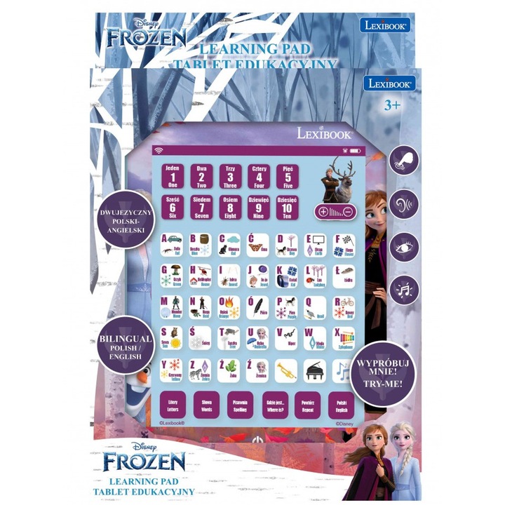 Tableta educationala bilingva, LEXIBOOK, Model Frozen, PL/EN