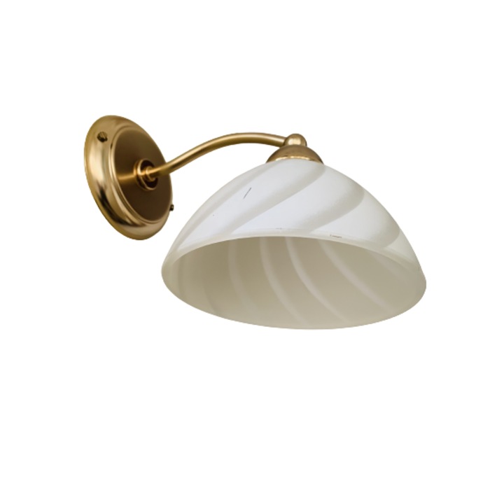 Стенна лампа WA 2-917/1 MS-MATT E14 1x40W златисто метално рамо бяла/матирана фуния стъклен абажур ORION